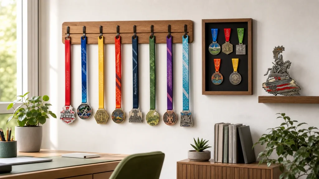 Ideas para exponer medallas de carreras y colecciones de finalista